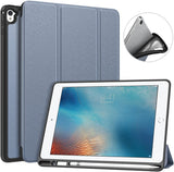 MoKo Case Fit iPad Pro 9.7 with Apple Pencil Holder - Slim Lightweight Smart Shell Stand Cover Case with Auto Wake / Sleep Fit Apple iPad Pro 9.7 Inch 2016 Tablet, Grey Purple