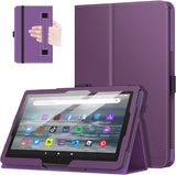 MoKo Case Compatible with Amazon All-New Kindle Fire 7 Tablet (2022 Release-12th Generation) Latest Model 7" - Slim Folding Stand Cover with Auto Wake/Sleep, Purple