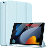 MoKo iPad 10.2 Case iPad 9th Generation 2021 / 8th Generation 2020 / 7th Generation 2019 Case with Pencil Holder, Soft TPU Smart Stand Back Cover Case for iPad 10.2 inch, Auto Wake/Sleep,Light Blue
