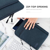 MoKo 9-11 Inch Tablet Sleeve Bag Carrying Case with Storage Pockets Fits iPad air 5 10.9" 2022, iPad Pro 11 2021/2020, iPad 9/8/7th Gen 10.2, iPad Air 4 10.9, Tab A 10.1, Tab S8 11", Indigo