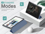 MoKo Case Fits All-New Kindle Fire HD 10 & 10 Plus Tablet (11th Generation, 2021 Release) 10.1" - Slim PU Leather Trifold Stand Cover Frosted Hard Back Shell with Auto Wake/Sleep, Indigo
