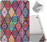 MoKo Case for New iPad 9th/8th/7th Gen Case (2021/2020/2019), Soft TPU Translucent Frosted Back Cover Slim Shell Protective Case with Stand for iPad 10.2 inch,Auto Wake/Sleep,Various Flowers