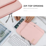 MoKo 9-11 Inch Tablet Sleeve Bag Carrying Case with Storage Pockets Fits iPad air 5 10.9" 2022, iPad Pro 11 2021/2020, iPad 9/8/7th Gen 10.2, iPad Air 4 10.9, Tab A 10.1, Tab S8 11", Pink