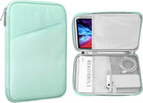 MoKo 8-9 Inch Tablet Sleeve, Fits iPad Mini 6 5/4/3/2/1, Galaxy Tab A7 Lite 8.7/Tab A 8.0/Tab A 8.4, Tab 8.0,Protective Bag Carrying Case with Slanted Pocket, Misty Blue