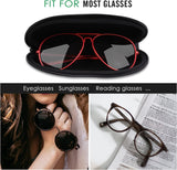 MoKo Sunglasses Soft Case Ultra Light Neoprene Zipper Eyeglass Case with Belt Clip