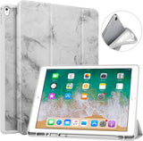 MoKo Case Fit iPad Pro 12.9 2017/2015 with Apple Pencil Holder - Slim Lightweight Smart Shell Stand Cover Case with Auto Wake/Sleep Fit Apple iPad Pro 12.9 inch Tablet (1st & 2nd Gen),Pink Marble