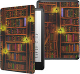MoKo Case for 6.8" Kindle Paperwhite (11th Generation-2021) and Kindle Paperwhite Signature Edition, Light Shell Cover with Auto Wake/Sleep for Kindle Paperwhite 2021 E-Reader, Blue & Pink Flower