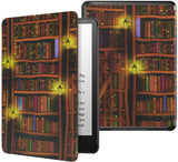 MoKo Case for 6.8" Kindle Paperwhite (11th Generation-2021) and Kindle Paperwhite Signature Edition, Light Shell Cover with Auto Wake/Sleep for Kindle Paperwhite 2021 E-Reader, Green Dinosaur on Blue