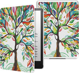 MoKo Case for 6.8" Kindle Paperwhite (11th Generation-2021) and Kindle Paperwhite Signature Edition, Light Shell Cover with Auto Wake/Sleep for Kindle Paperwhite 2021 E-Reader, Blue & Pink Flower