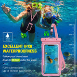 MoKo Waterproof Phone Pouch Holder Floating 2-Pack, IPX8 Glitter Waterproof Case Dry Bag Compatible for iPhone 13/13 Pro Max/iPhone 12 Mini/12 Pro Max 11 Pro Max/X/Xs Max/8/7/6/SE 3, Galaxy S20/S21