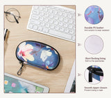 MoKo Sunglasses Case with Carabiner, Unisex PU Shockproof Protective Travel Eyeglasses Carry Case Glasses Storage Holder