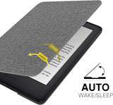 MoKo Case Fits All-New Kindle (10th Generation - 2019 Release), Slim PU Leather Stand Smart Cover Shell with Hand Strap, Will Not Fit Kindle Paperwhite 10th Generation 2018 - Denim Gray