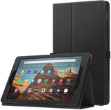 MoKo Case for Amazon Fire HD 10 Tablet (7th and 9th Generation, 2017 and 2019 Release) 10” - Slim Folding Stand Cover with Auto Wake/Sleep for 10.1 Inch Tablet, Black