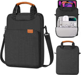 MoKo 9-11 Tablet Shoulder Sleeve Bag, Fits iPad Pro 11 2021-2018, iPad 10.2, iPad Air 4 10.9, iPad 9.7, Surface Go 3/2, Galaxy Tab A 10.1, Polyester Bag with Concealed Hand Strap, Black & Gray