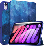 MoKo iPad Mini 6 Case with Pencil Holder (8.3 Inch,2021 Model), iPad Mini 6th Generation Case [Apple Pencil 2nd Charging], Trifold Stand Smart Case with Soft TPU Back, Auto Sleep/Wake, Black