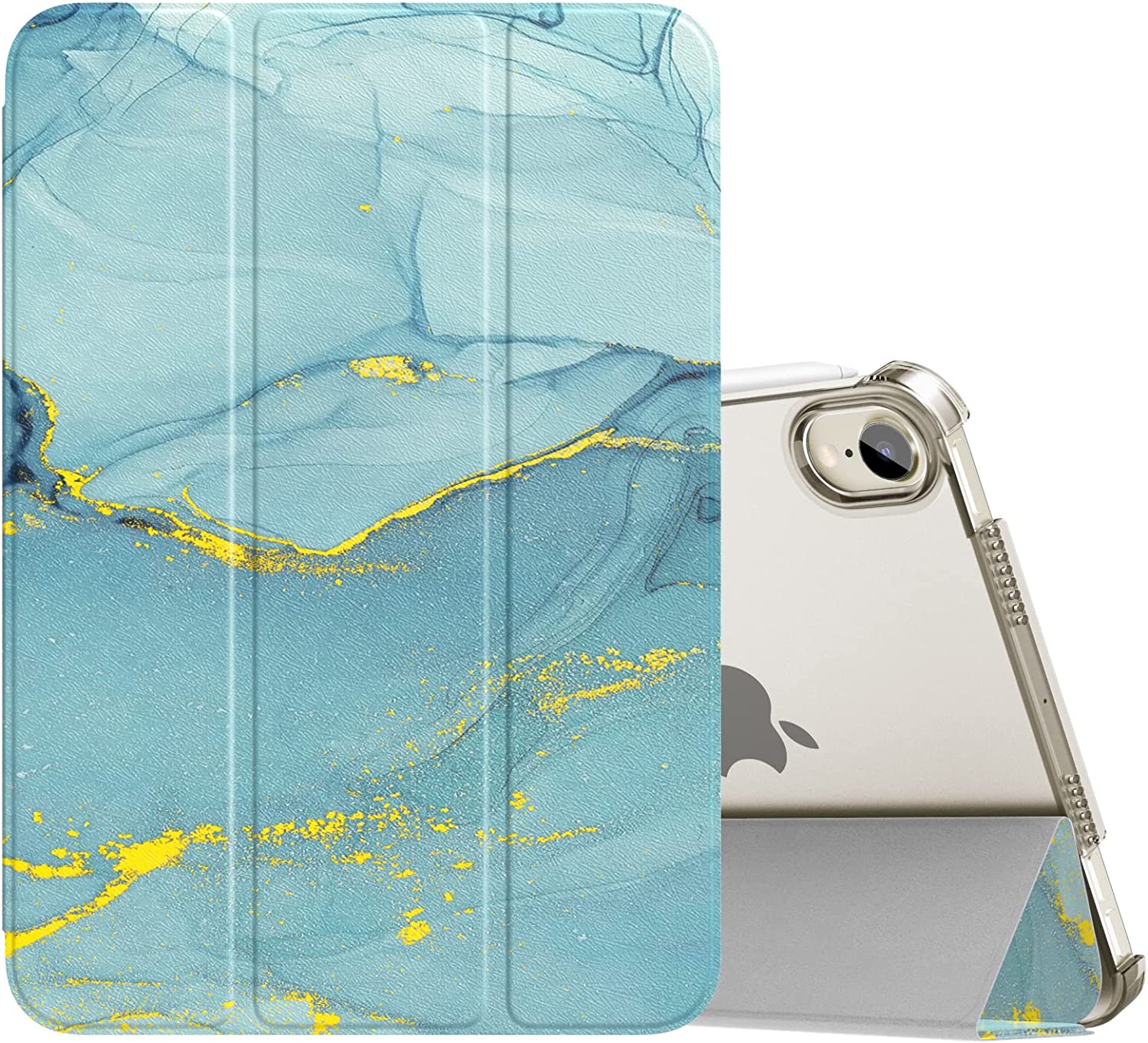 Funda MOKASE Para IPad Mini 6 (8.3 Pulgadas, 2021) - Transparente Con Estuche Para Lápiz Y Soporte, Color Elefante