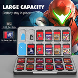MoKo 24 Game Card Case Compatible with Nintendo Switch OLED 2021/Switch/Switch Lite, Switch Games Holder case for Switch Game Card & SD Card, Slim & Portable Game Card Storage Box, Black & White Game
