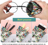 MoKo Glasses Case (2 Pack), Portable Leather Soft Sunglasses Case for Women Men