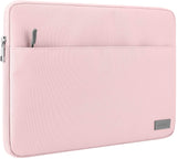 MoKo Tablet Sleeve Case Fits Tab S8+ 12.4", Surface Pro X/Pro LTE 12.3 Inch, Surface Laptop Go 12.4", Zipper Polyester Bag with Pocket, Fit Surface Pro Type Cover and Pen, Pink