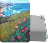 MoKo Case Fit 2018/2017 iPad 9.7 6th/5th Generation, Slim Lightweight Smart Shell Stand Cover with Translucent Frosted Back Protector Fit iPad 9.7 Inch 2018/2017, Peach Blossom(Auto Wake/Sleep)