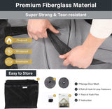 MoKo Door Screen Magnetic Closure, Hands Free Garage Screen Doors for 2 Car 16.3 x 7.15FT, Self Sealing Heavy Duty Fiberglass Mesh Curtain Retractable Net with 6 Roll Up Straps, Black