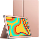 MoKo Case Compatible with Vankyo MatrixPad S30 10 Inch Tablet, Slim Light-Weight PU Leather Smart Tablet Shell Cover Foldable Stand Case Fit Vankyo MatrixPad S30 10-Inch Tablet ONLY - Rose Gold