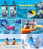 MoKo Waterproof Phone Pouch [2 Pack], 9.45" x 5.71" IPX8 Waterproof Phone Case Bag Dry Bag Compatible with iPhone 13 Mini/12 Pro/11 Pro Max X/Xr/Xs, SE 3/2, Galaxy S22/S21, Note 10/9/8, Black & Black