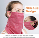 MoKo Scarf Mask Bandana with Ear Loops 3 Pack, Neck Gaiter Balaclava with Filter Pocket Face Mask for Outdoor for Women Men