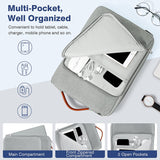 MoKo 15.6 Inch Laptop Sleeve Fits MacBook Pro M1 Pro/M1 Max 16.2 2021 MacBook Pro 16”/15.4", Surface Book 15”, Chromebook, Protective Computer Carrying Bag Handle Pouch with Pocket, Light Gray