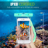 MoKo Waterproof Phone Pouch [2 Pack], Underwater Phone Case Dry Bag with Lanyard Compatible with iPhone 13/13 Pro Max/iPhone 12/12 Pro Max/11 Pro Max,X/Xr/Xs Max/SE 3, Samsung Note 10, S20/S21/S10/S9