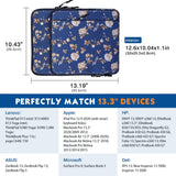 MoKo Sleeve Bag for 13.3 Inch Laptop,Carrying Pouch Sleeve Case with Pocket Fits Galaxy Tab S8+ 12.4",Surface Pro 8,MacBook Pro M1 Pro/M1 Max 14.2 2021/Air/Pro 13.3 2020,iPad Pro 12.9 2021,Chromebook