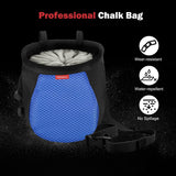 MoKo Rock Climbing Chalk Bag, Bouldering Chalk Bag Bucket with Adjustable Belt & Carabiner Drawstring Climbing Chalk Bag for Rock Climbing Weight Lifting Gymnastics Crossfit