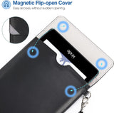 MoKo 6.8 Inch Kindle Sleeve Case Compatible with Kindle Paperwhite 2021, Protective Bag, Slim PU Leather Clamshell Tablet Sleeve Case, Black & Gray