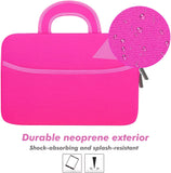 MoKo 7-8 Inch Kid Sleeve Neoprene Case Bag Fits Fire HD 8 Kids Edition 2018, Fire 7 Kids Edition 2019, Fire HD 8 2018, Fire 7 2019, Fire 7 Kids Pro 2021, Fire HD 8 Kids Pro 2021 - Magenta A