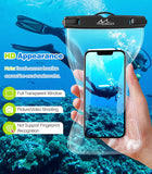 MoKo Waterproof Phone Pouch [2 Pack], 9.45" x 5.71" IPX8 Waterproof Phone Case Bag Dry Bag Compatible with iPhone 13 Mini/12 Pro/11 Pro Max X/Xr/Xs, SE 3/2, Galaxy S22/S21, Note 10/9/8, Black & Black