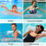 MoKo Inflatable Pool Floats Row, 4-in-1 Monterey Pool Lounge & Float, Patented Non-Stick PVC, Multi-Purpose Water Cushion (Saddle, Chair, Drifter) Pool Chair for Adults, White