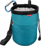 MoKo Chalk Bag, Drawstring Rock Climbing Chalk Bag Bouldering Chalk Bag Bucket with Adjustable Belt & Zippered Pockets and Carabiner for Rock Climbing Weight Lifting Gymnastics Crossfit