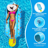 MoKo Inflatable Pool Floats Adults Kids, Ice Cream Floating Row Popsicle Float Raft Swimming Pool Float Bed Summer Beach Lounger Water Fun Party Decorations Supply