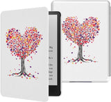 MoKo Case for 6.8" Kindle Paperwhite (11th Generation-2021) and Kindle Paperwhite Signature Edition, Light Shell Cover with Auto Wake/Sleep for Kindle Paperwhite 2021 E-Reader, Blue & Pink Flower