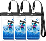 MoKo Waterproof Phone Pouch [3 Pack], Underwater Clear Phone Case Dry Bag with Lanyard Compatible with iPhone 13 Mini/12/11 Pro Max, X/Xr/Xs, SE 3/2, Samsung S21/S9, Note 10, Indigo+Army Green+Black