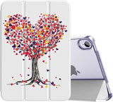 MoKo Case Fit New iPad Mini 6 2021 (6th Generation, 8.3-inch) - Slim Lightweight Hard Clear Back Shell Stand Cover with Translucent Frosted Back Protector, with Auto Wake/Sleep, Marble Gold Purple