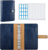 MoKo Budget Binder with Zipper Envelopes,A6 Binder Notebook,6-Ring Loose-Leaf PU Leather Binder Cover Folder Budget Planner with 12-Pack Clear Cash Envelopes Pockets & Label Stickers,Shimmering Gray