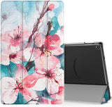 MoKo Case for Amazon Fire HD 10 Tablet (7th and 9th Generation, 2017 and 2019 Release) 10”, Smart Shell Stand Cover with Translucent Frosted Back for Fire HD 10.1 Inch - Jungle Night