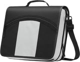MoKo Zipper Binder, 3 inch 3 Ring Binder with Zipper, 600 Sheet Capacity Multi-Pocket School Binder Organizer, Handle and Shoulder Strap Included, Black & Gray
