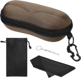 MoKo EVA Semi Hard Shell Sunglasses Case, Unisex Protective Eyeglasses Storage Case Eyewear Holder with Metal Hanging Hook