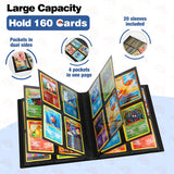 1500 card binder Homotte Trading Cards Binder,9 Pockets Trading Sleeves , 360 Side Trading Card Holder Carrying Card Case Fit for Baseball Cards, Trading The added strap keeps the binder securely closed Slab Binder for Graded CardsHolds