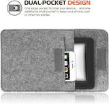 MoKo Sleeve Fits Kindle E-Reader, Protective Felt Cover Case Pouch Bag Fit with All-New Kindle 10th Gen 2019 / Kindle Paperwhite 11th Gen 2021 / Kindle(8th Gen, 2016) / Kindle Oasis 6 Inch, Light Gray