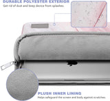 MoKo 13-13.3 Inch Laptop Sleeve Fits Tab S8+ 12.4", Surface pro 8 MacBook Pro M1 Pro/M1 Max 14.2 2021/Pro 13”, iPad Pro 12.9 2021/2020, Notebook Computer Case Cover Bag with Pocket, Pink Gray Marble