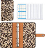 MoKo Budget Binder with Zipper Envelopes,A6 Binder Notebook,6-Ring Loose-Leaf PU Leather Binder Cover Folder Budget Planner with 12-Pack Clear Cash Envelopes Pockets & Label Stickers, Peach Pink