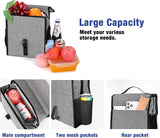 MoKo Insulated Lunch Bag, Reusable Cooler Tote Bag, Collapsible Multi-use Lunch Box, Thermal Lunch Sack with Zipper Closure for Travel Picnic School Office, Gray